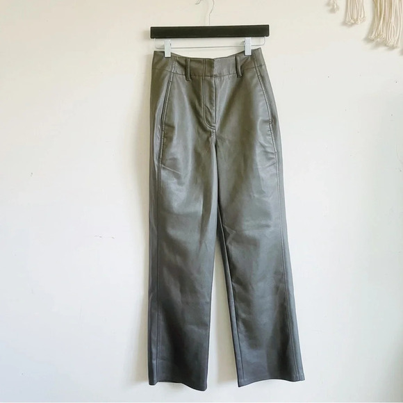 Aritzia Wilfred Free Melina Gray Faux Leather Pants - Picture 3 of 7